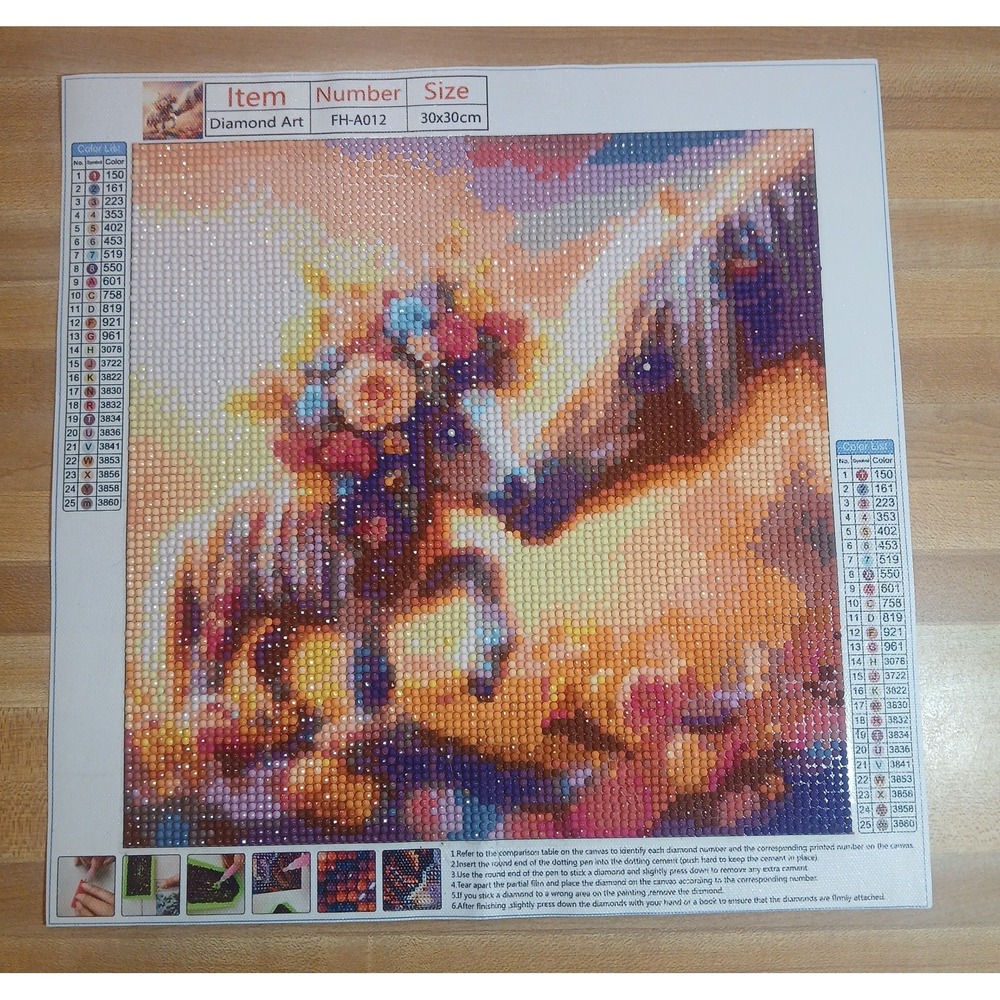 Finished 5D Diamond Art Painting Wall Art - Baby Horse. Sealed With D.Art Glue